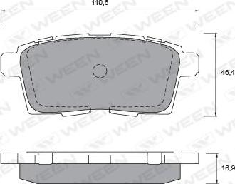 Ween 151-2572 - Комплект спирачно феродо, дискови спирачки vvparts.bg