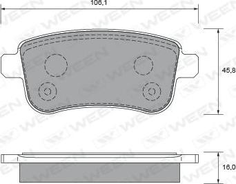 Ween 151-2699 - Комплект спирачно феродо, дискови спирачки vvparts.bg