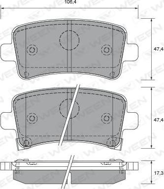 Ween 151-2693 - Комплект спирачно феродо, дискови спирачки vvparts.bg