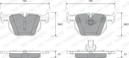Ween 151-2658 - Комплект спирачно феродо, дискови спирачки vvparts.bg
