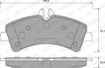 Ween 151-2637 - Комплект спирачно феродо, дискови спирачки vvparts.bg