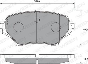 Ween 151-2061 - Комплект спирачно феродо, дискови спирачки vvparts.bg