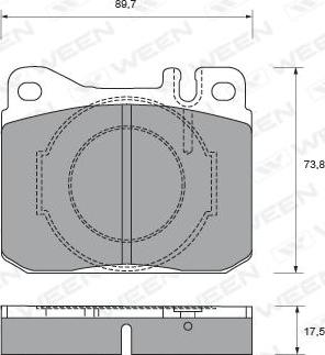 Ween 151-2074 - Комплект спирачно феродо, дискови спирачки vvparts.bg