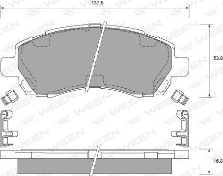 Ferodo FDB3003 - Комплект спирачно феродо, дискови спирачки vvparts.bg