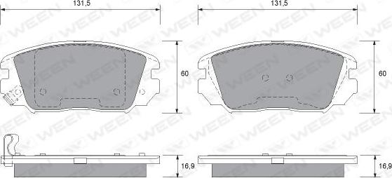 Ween 151-2150 - Комплект спирачно феродо, дискови спирачки vvparts.bg