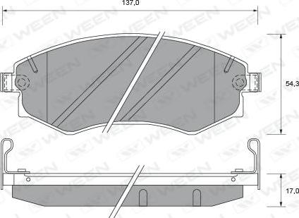 Ween 151-2168 - Комплект спирачно феродо, дискови спирачки vvparts.bg