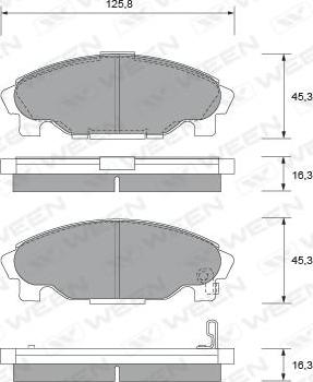 Ween 151-2111 - Комплект спирачно феродо, дискови спирачки vvparts.bg