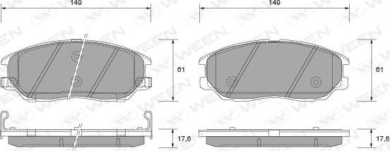 Ween 151-2184 - Комплект спирачно феродо, дискови спирачки vvparts.bg