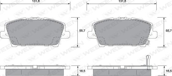 Ween 151-2128 - Комплект спирачно феродо, дискови спирачки vvparts.bg