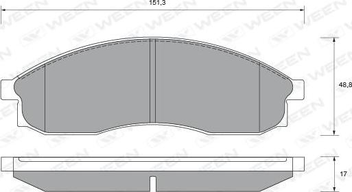 Ween 151-2127 - Комплект спирачно феродо, дискови спирачки vvparts.bg