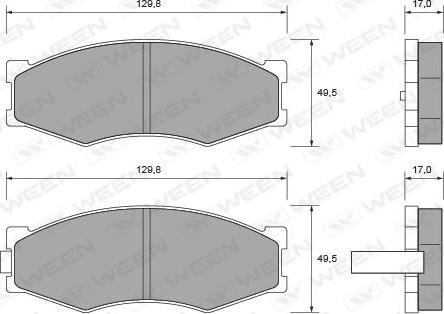 Ween 151-2394 - Комплект спирачно феродо, дискови спирачки vvparts.bg