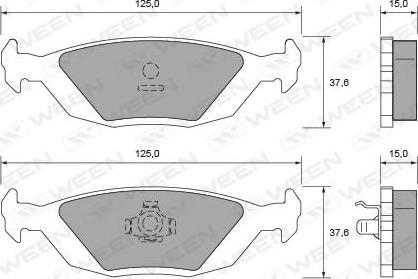 Ween 151-2395 - Комплект спирачно феродо, дискови спирачки vvparts.bg