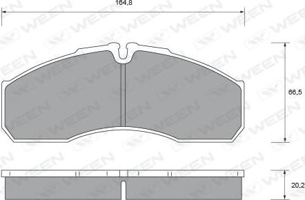 Ween 151-2347 - Комплект спирачно феродо, дискови спирачки vvparts.bg