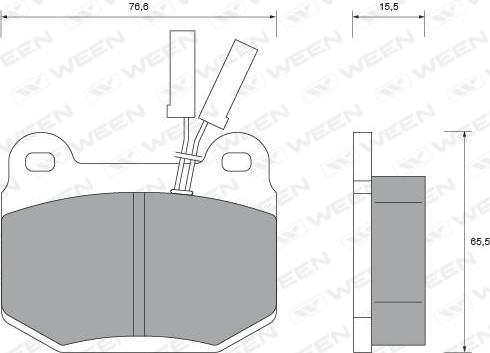 Ween 151-2361 - Комплект спирачно феродо, дискови спирачки vvparts.bg