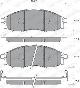 Ween 151-2310 - Комплект спирачно феродо, дискови спирачки vvparts.bg