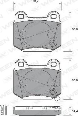 Remsa 1452 - Комплект спирачно феродо, дискови спирачки vvparts.bg