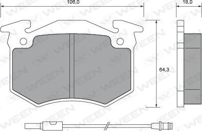 Ween 151-2389 - Комплект спирачно феродо, дискови спирачки vvparts.bg