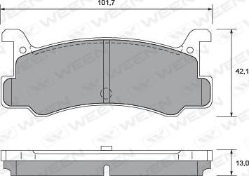 Ween 151-2380 - Комплект спирачно феродо, дискови спирачки vvparts.bg