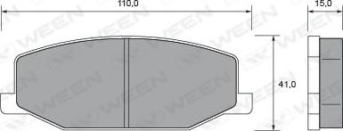 Ween 151-2387 - Комплект спирачно феродо, дискови спирачки vvparts.bg