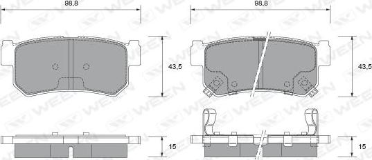 Ween 151-2331 - Комплект спирачно феродо, дискови спирачки vvparts.bg