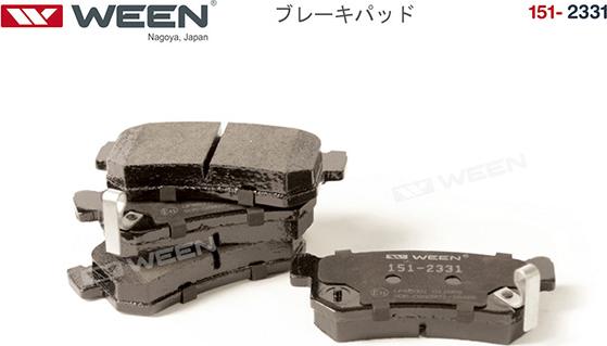 Ween 151-2331 - Комплект спирачно феродо, дискови спирачки vvparts.bg