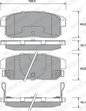 Akebono AN-694WK - Комплект спирачно феродо, дискови спирачки vvparts.bg