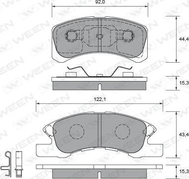 Ween 151-2321 - Комплект спирачно феродо, дискови спирачки vvparts.bg