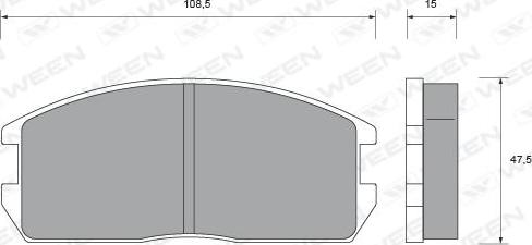 Ween 151-2372 - Комплект спирачно феродо, дискови спирачки vvparts.bg