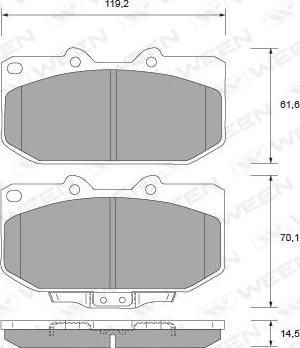 Ween 151-2295 - Комплект спирачно феродо, дискови спирачки vvparts.bg