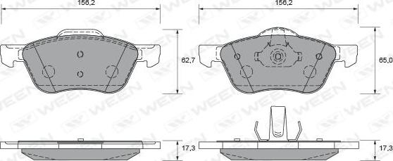 Ween 151-2249 - Комплект спирачно феродо, дискови спирачки vvparts.bg