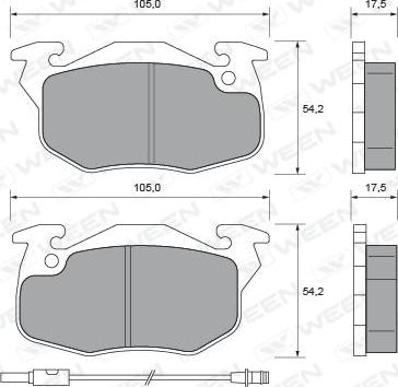 Ween 151-2246 - Комплект спирачно феродо, дискови спирачки vvparts.bg