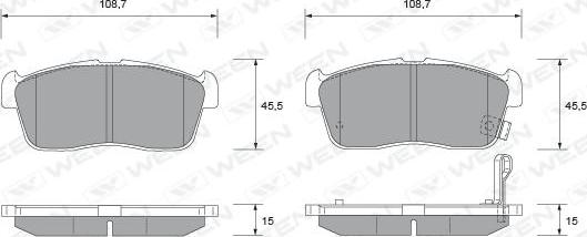 Ween 151-2253 - Комплект спирачно феродо, дискови спирачки vvparts.bg
