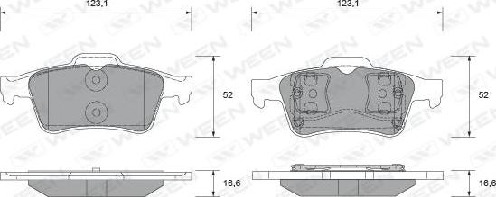 Ween 151-2265 - Комплект спирачно феродо, дискови спирачки vvparts.bg