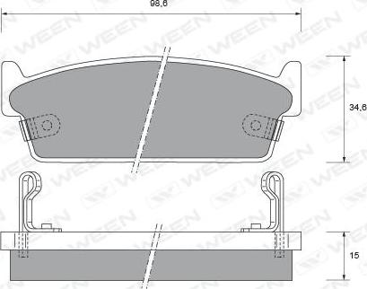 Ween 151-2261 - Комплект спирачно феродо, дискови спирачки vvparts.bg