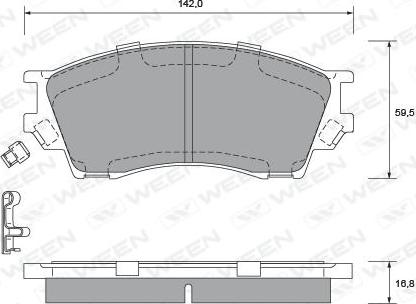 Ween 151-2216 - Комплект спирачно феродо, дискови спирачки vvparts.bg