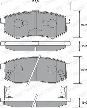 Magneti Marelli 363700201309 - Комплект спирачно феродо, дискови спирачки vvparts.bg