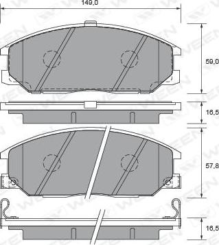 Ween 151-2233 - Комплект спирачно феродо, дискови спирачки vvparts.bg