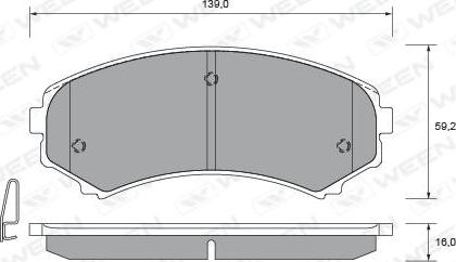 RHIAG 72280 - Комплект спирачно феродо, дискови спирачки vvparts.bg