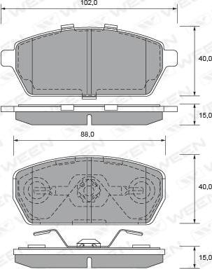 Ween 151-2220 - Комплект спирачно феродо, дискови спирачки vvparts.bg