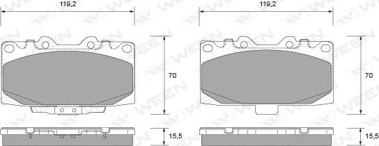 Ween 151-2276 - Комплект спирачно феродо, дискови спирачки vvparts.bg