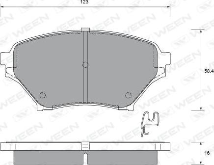 Ween 151-2271 - Комплект спирачно феродо, дискови спирачки vvparts.bg