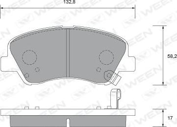 Ween 151-2735 - Комплект спирачно феродо, дискови спирачки vvparts.bg