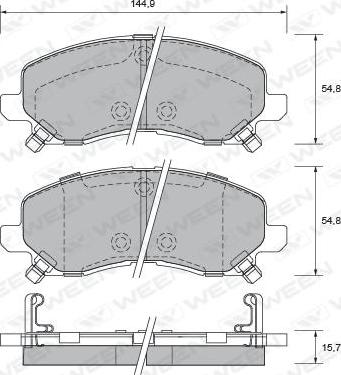 Magneti Marelli 363700201719 - Комплект спирачно феродо, дискови спирачки vvparts.bg