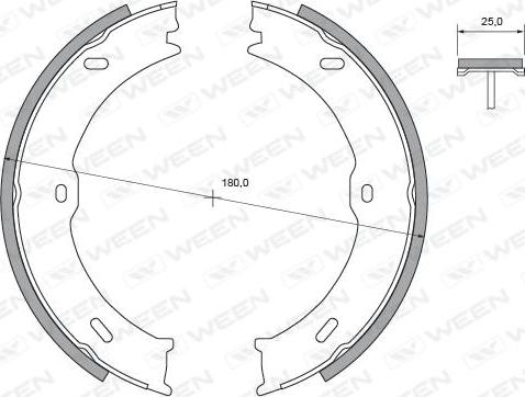 Ween 152-2499 - Комплект спирачна челюст, ръчна спирачка vvparts.bg