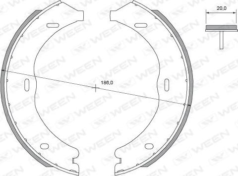 Ween 152-2495 - Комплект спирачна челюст, ръчна спирачка vvparts.bg