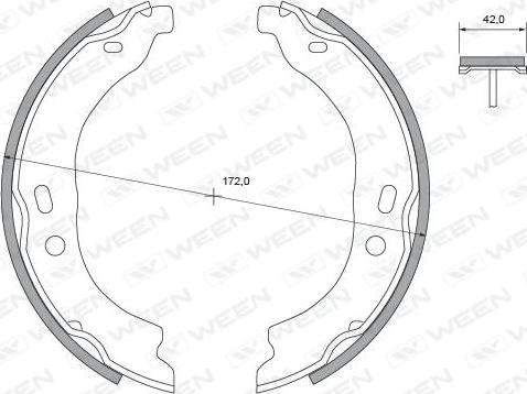 Ween 152-2496 - Комплект спирачна челюст, ръчна спирачка vvparts.bg