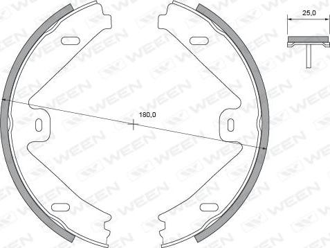 Ween 152-2498 - Комплект спирачна челюст, ръчна спирачка vvparts.bg