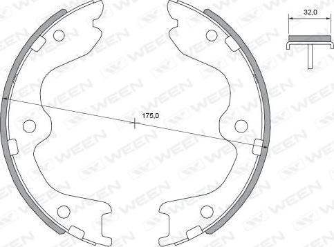 Ween 152-2492 - Комплект спирачна челюст, ръчна спирачка vvparts.bg