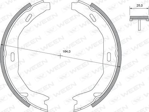 Ween 152-2497 - Комплект спирачна челюст, ръчна спирачка vvparts.bg