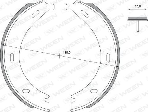 Ween 152-2443 - Комплект спирачна челюст, ръчна спирачка vvparts.bg